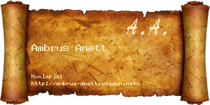 Ambrus Anett névjegykártya